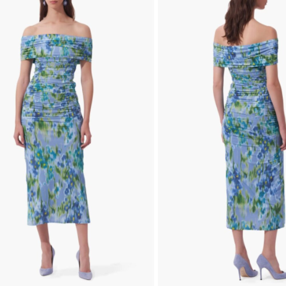 Carolina Herrera ruched off-shoulder midi dress